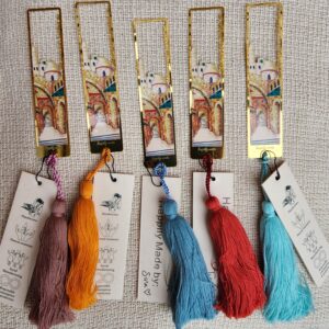 Metallic BOOKMARK with handmade tassel
